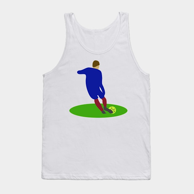 Football player with the ball. Sport. Football game, soccer. Interesting design, modern, interesting drawing. Hobby and interest. Concept and idea. Tank Top by grafinya